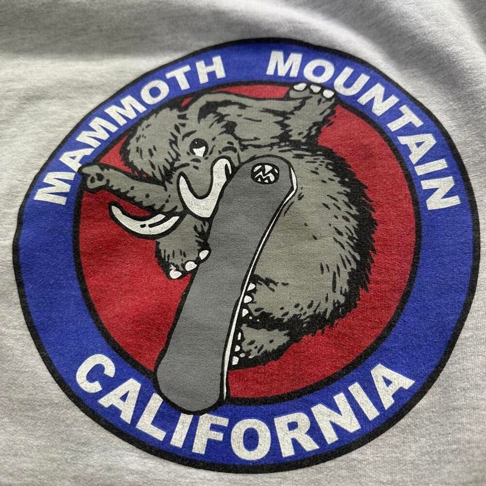Mammoth Mountain Size M Medium Original Grey Hoodie Heavy Weight